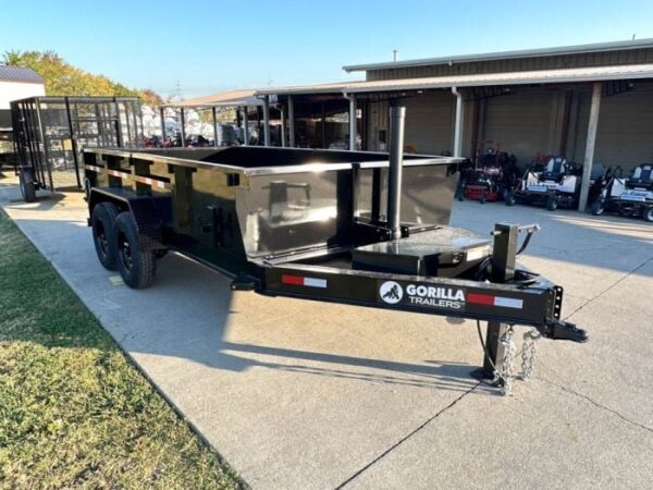 7x14 Gorilla Telescopic IBeam Dump Trailer with 2ft Sides (2) 7K Axles - Image 9