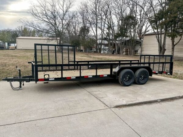 7x20 Utility Trailer with Side Gate and 18" Mesh (2) 3,500lb Axles - Image 3