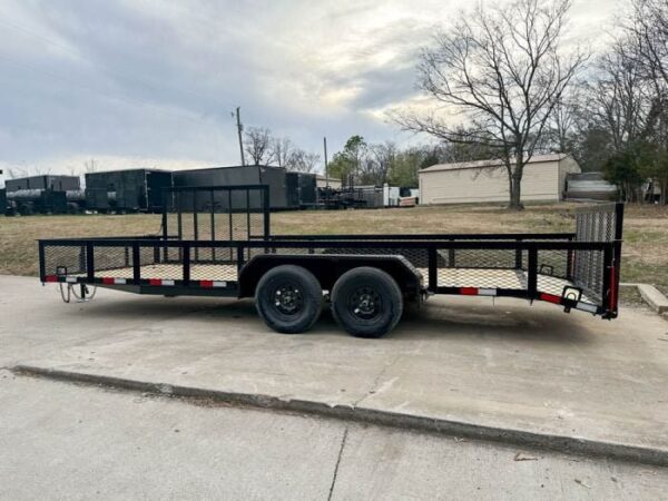 7x20 Utility Trailer with Side Gate and 18" Mesh (2) 3,500lb Axles - Image 4