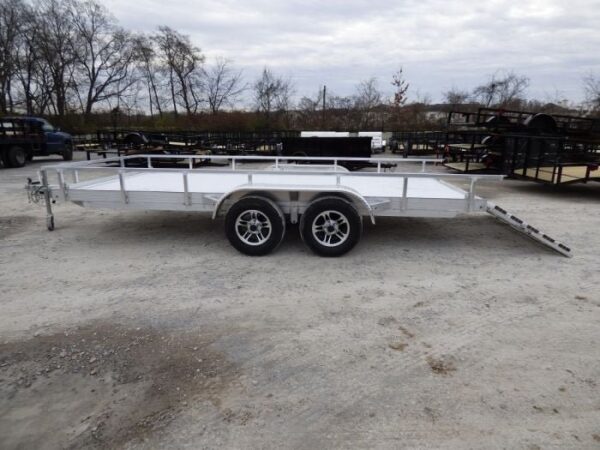 6.4' x 16' All Aluminum Utility Trailer Dual Axle Straight Deck - Image 3