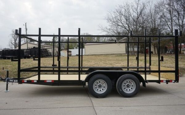 6.4x16 Straight Deck Tandem Utility Trailer 4.5ft Ladder Racks - Image 2