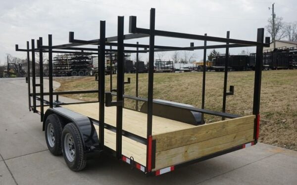 6.4x16 Straight Deck Tandem Utility Trailer 4.5ft Ladder Racks - Image 5