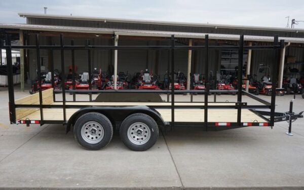 6.4x16 Straight Deck Tandem Utility Trailer 4.5ft Ladder Racks - Image 8