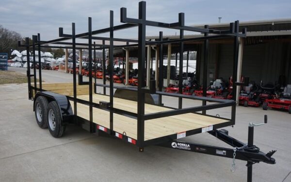 6.4x16 Straight Deck Tandem Utility Trailer 4.5ft Ladder Racks - Image 9