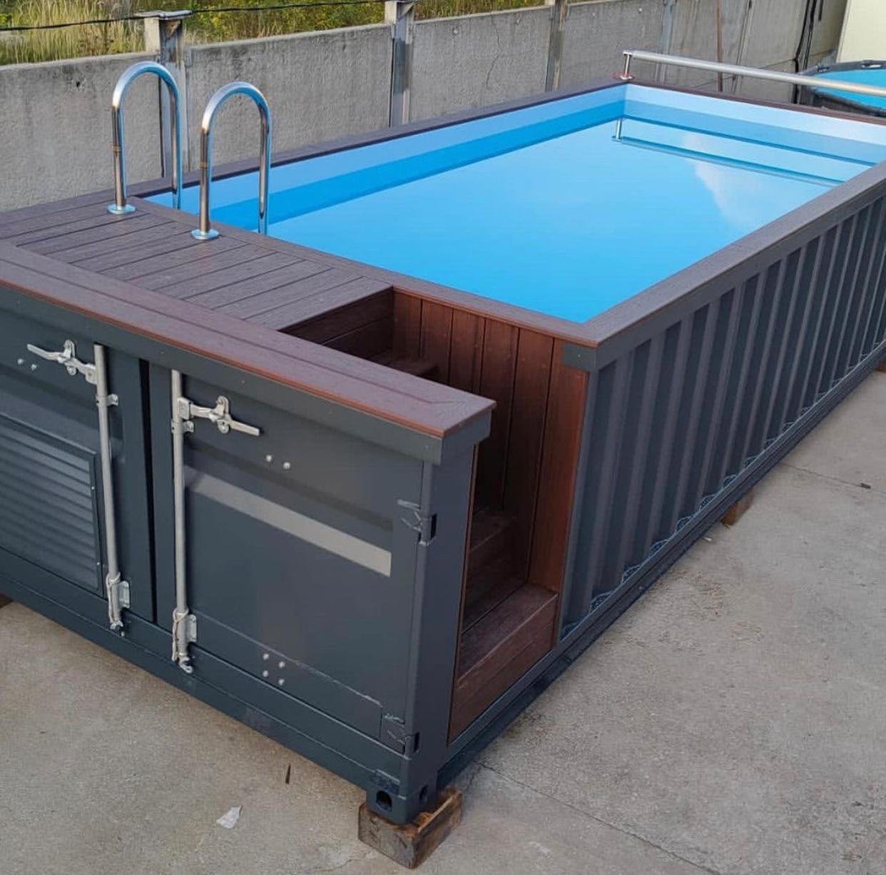 20ft Shipping Container Pool – Modern Above-Ground Pool with Durable Steel Design